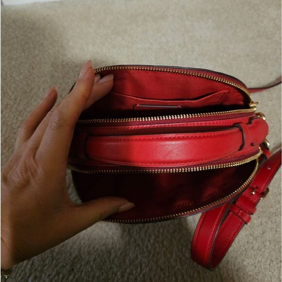 Coach Red Quilted Leather Crossbody Bag - Picture 7 of 9